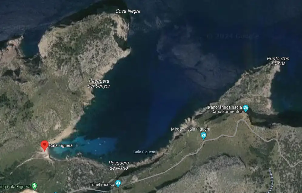 Mapa de Cala Figuera Formentor